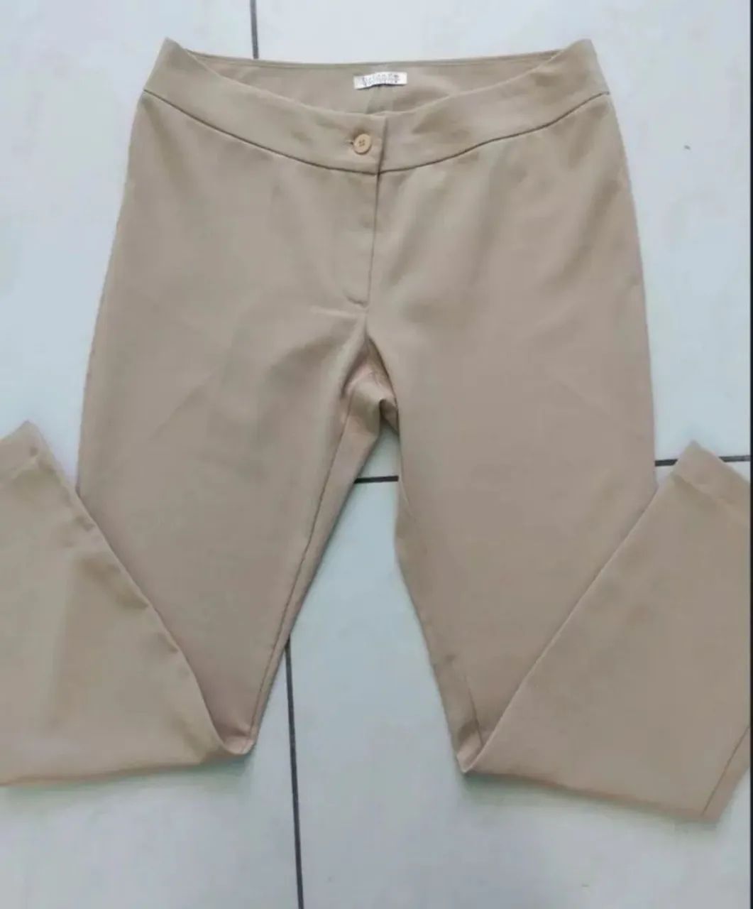 Calça em ALFAIATARIA creme tam.42 - Foto 2