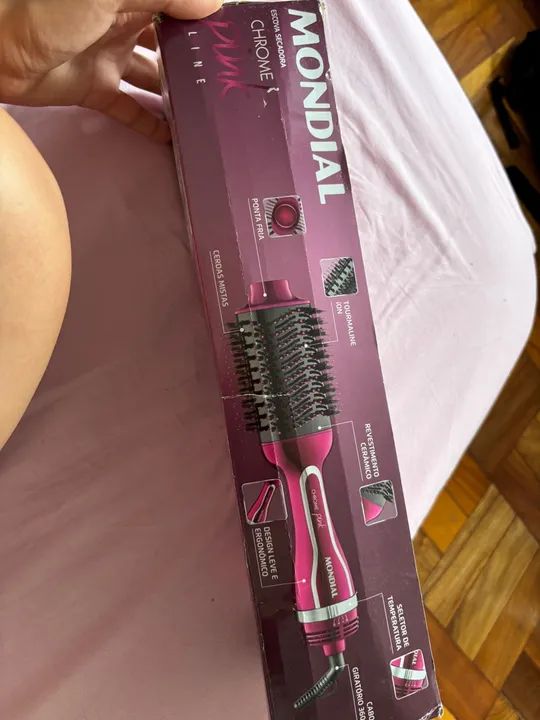 Escova Secadora Mondial Chrome Pink