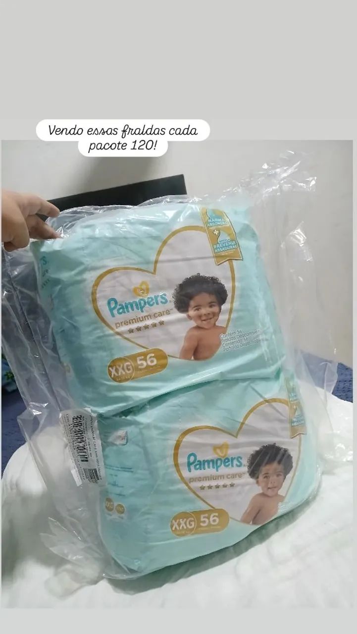 Fraldas Pampers Premium Care XXG 56 - Pacote com 120 unidades