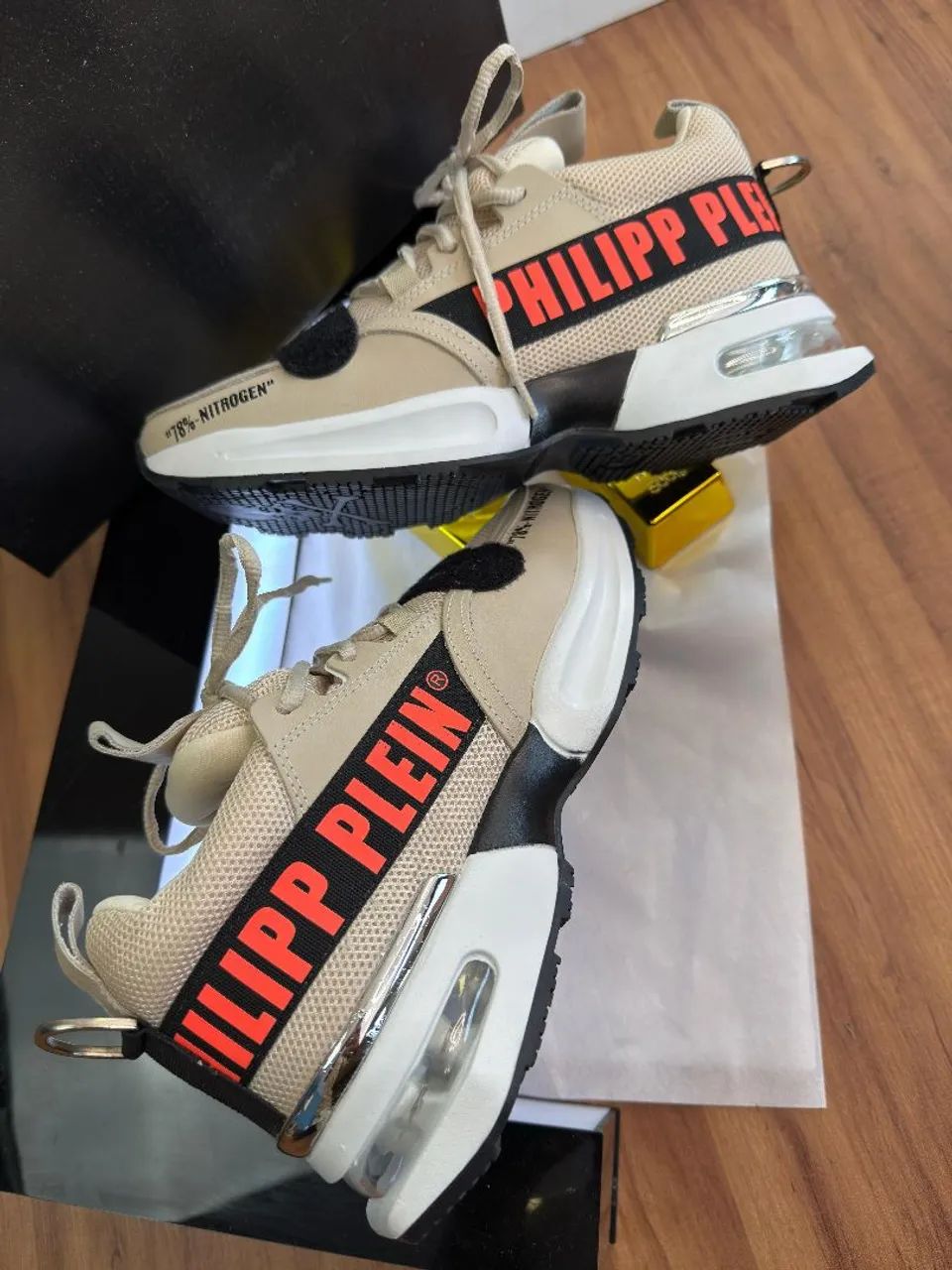 Tênis Philipp Plein Dream Big Bege Premium - Foto 4