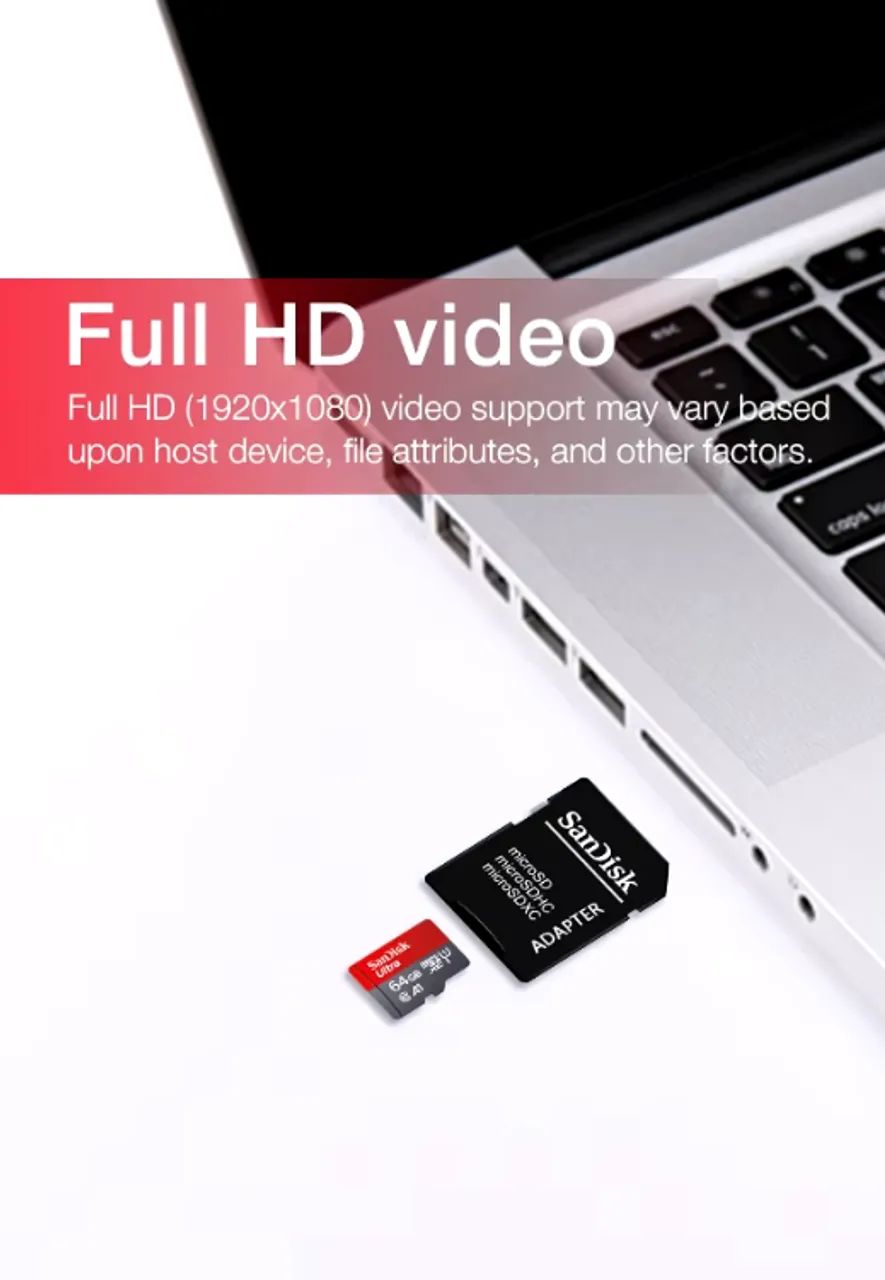MicroSD Sandisk Ultra - Cartão de Memória 64GB + Adaptadores - Foto 3