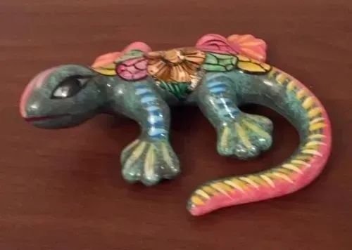 Iguana - Alebrije de porcelana pintado à mão por artesãos de Oaxaca México - Foto 2