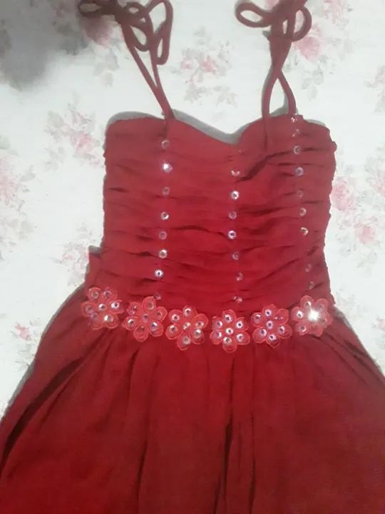 Vestido Infantil Vermelho - 6 anos - Seminovo