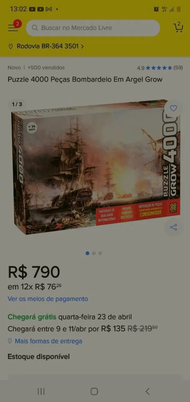 QUEBRA CABEÇAS BOMBARDEIO EM ARGEL- 4000 PEÇAS - Foto 3