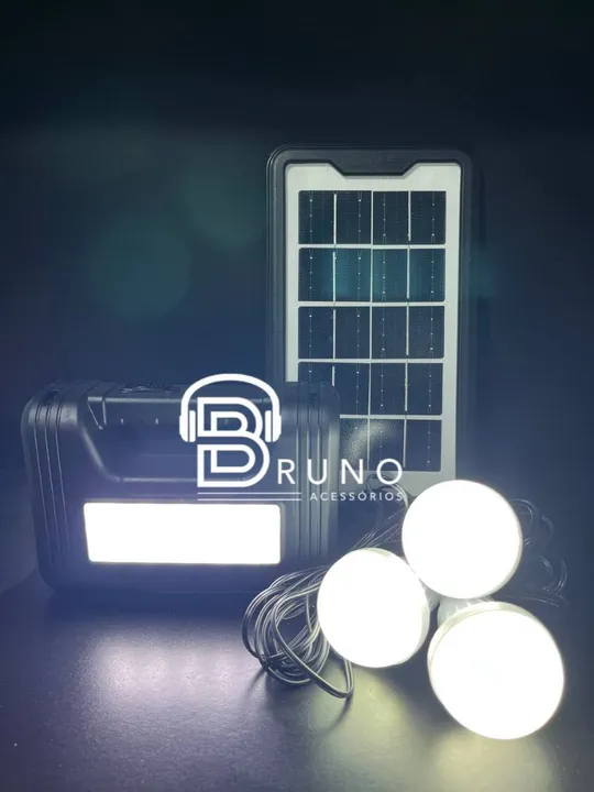 Kit Solar Portátil com 3 Lâmpadas LED - Iluminação Econômica