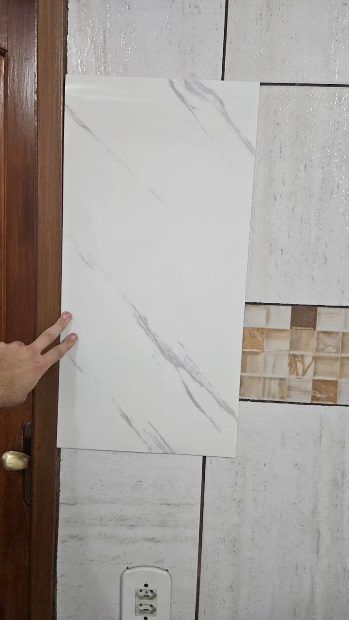 Papel de parede Porcelanato marmorizado para decoração - Foto 4
