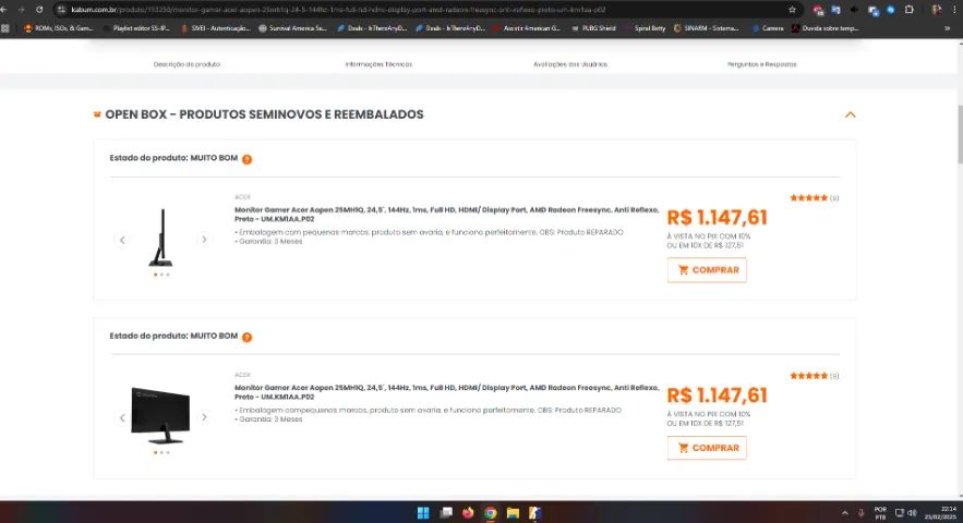 Monitor Gamer AOPEN(ACER) 25MH1Q P - Foto 3