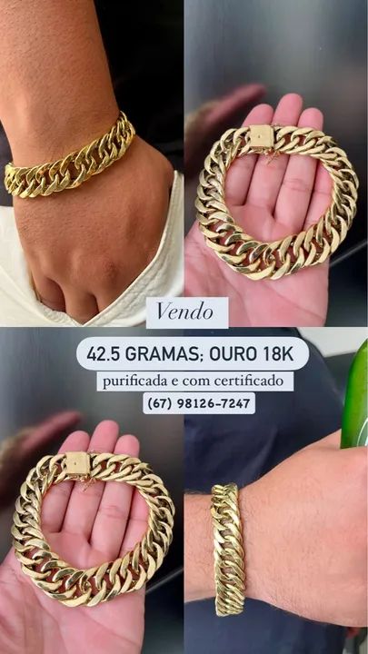 Pulseira Masculina Grumet Ouro 18k