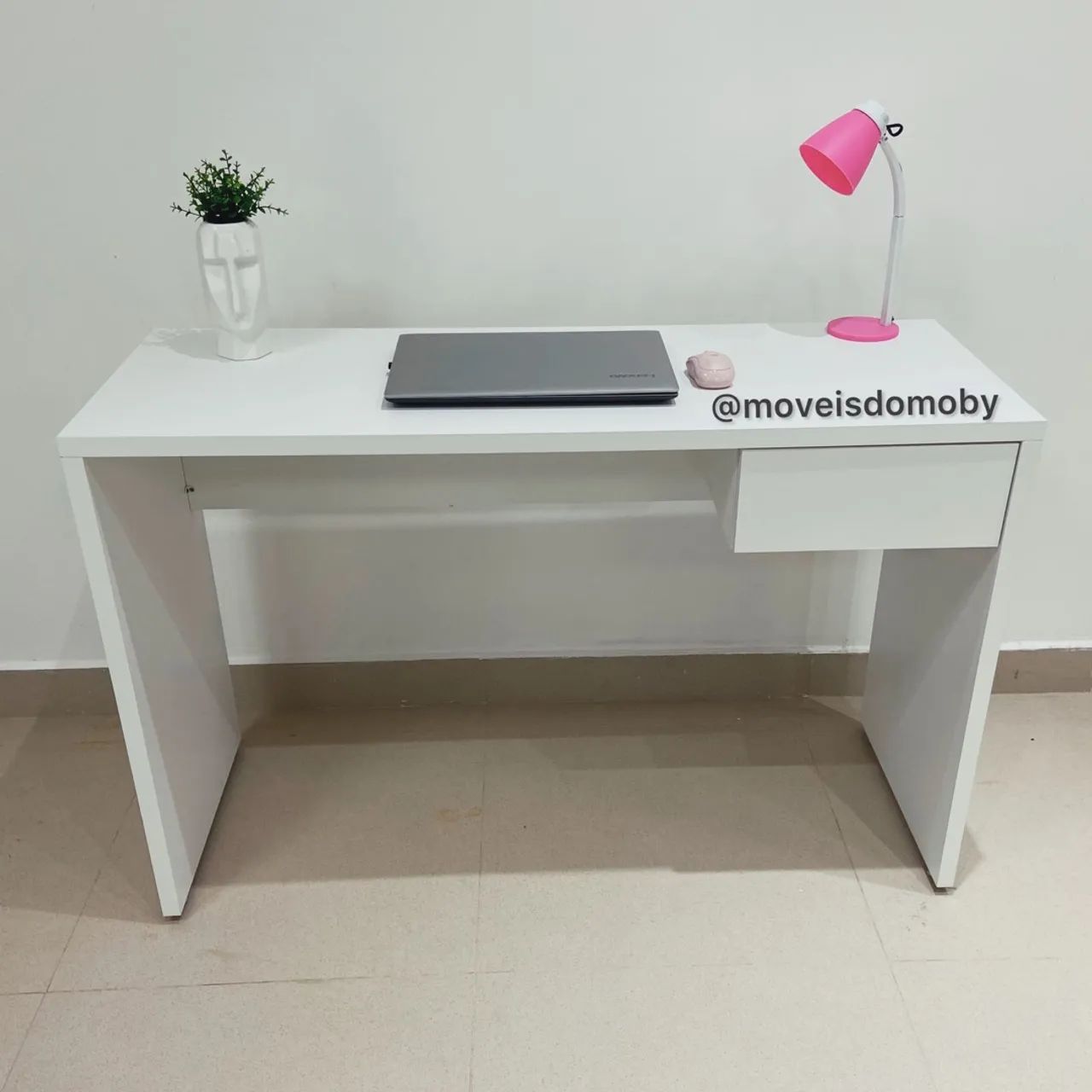 Mesa para escritorio com gaveta MDF 25mm Branca  - Foto 5