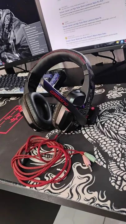 Headset Gamer com Microfone USB PC Notebook DT2698G