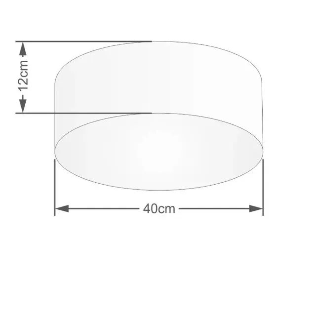 Plafon Cilíndrico Cúpula em Tecido 40x12cm Rústico Bege - Bivolt - Foto 4