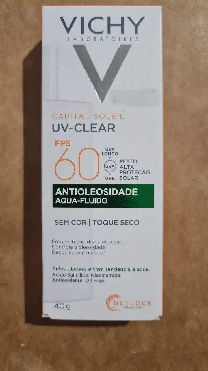 Frete grátis! Vichy Capital Soleil UV-Clear FPS 60 - Antioleosidade - 40g
