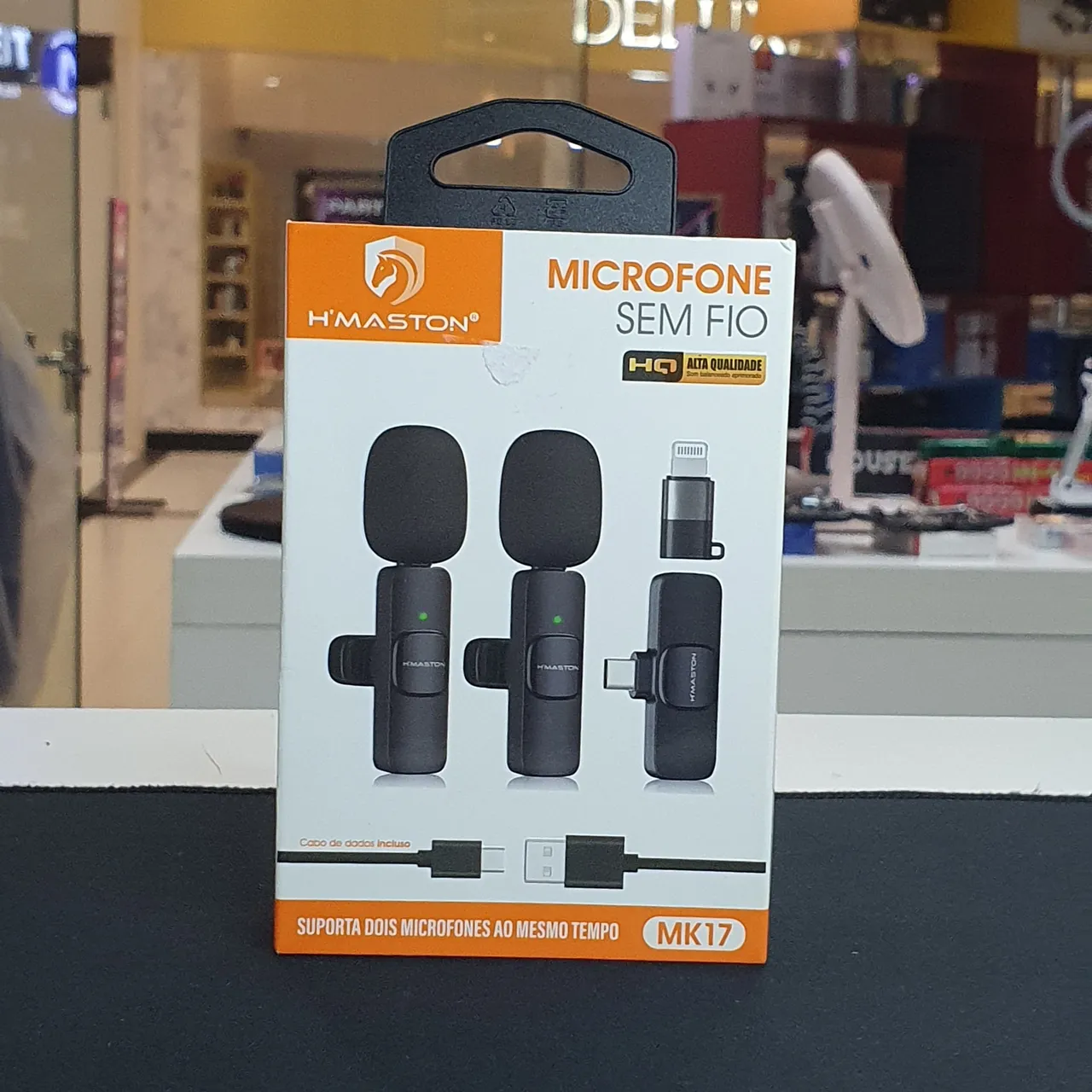 Microfone Sem Fio H'MASTON MK17 - Alta Qualidade