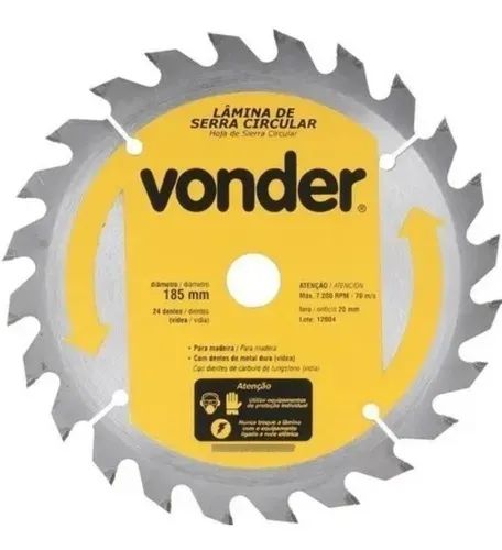 LAMINA DE SERRA CIRCULAR VONDER VIDEA 7POL 185X20X24DENTES