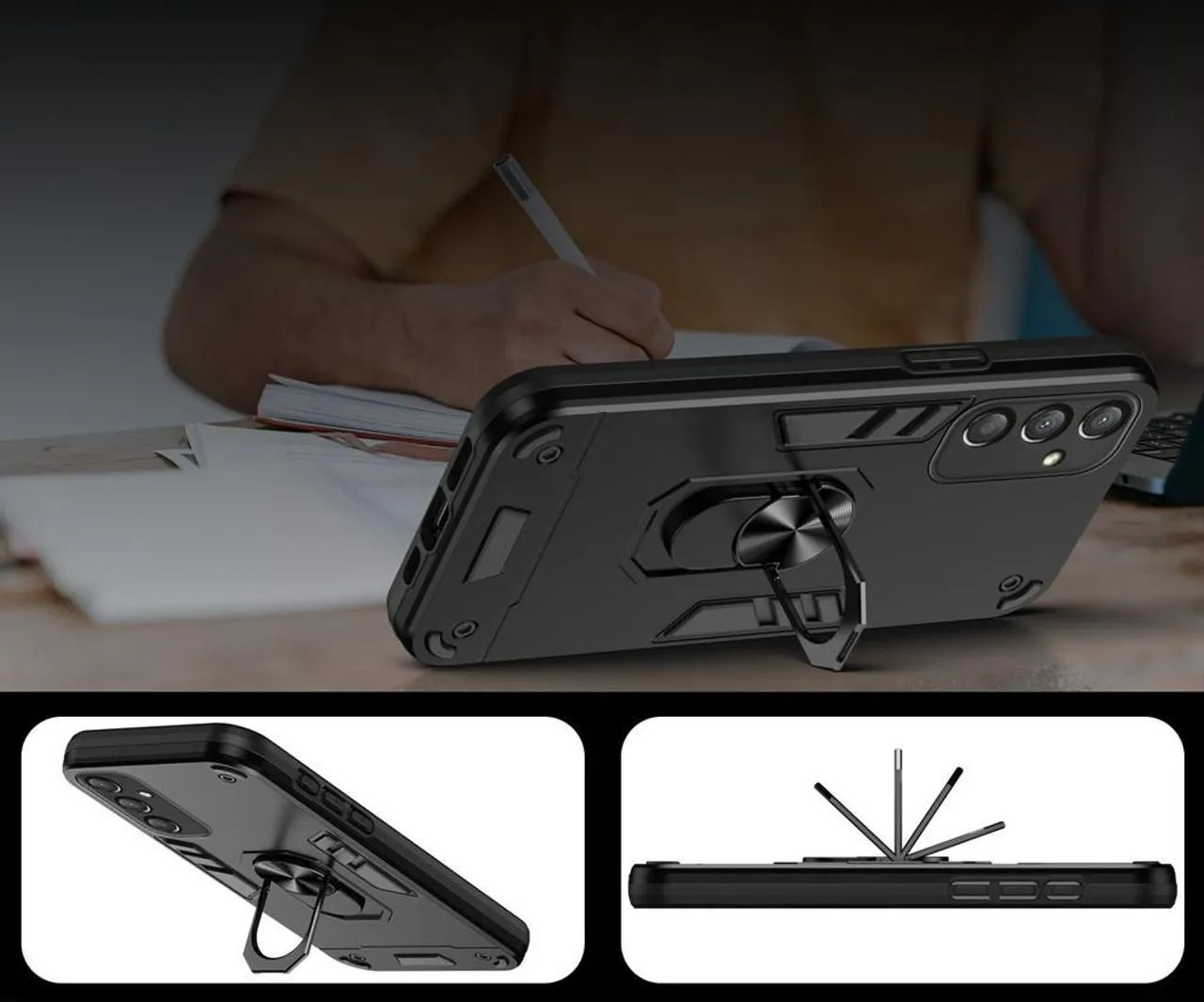 Capa protetora para celular para M14 5G com anel de suporte - Foto 3
