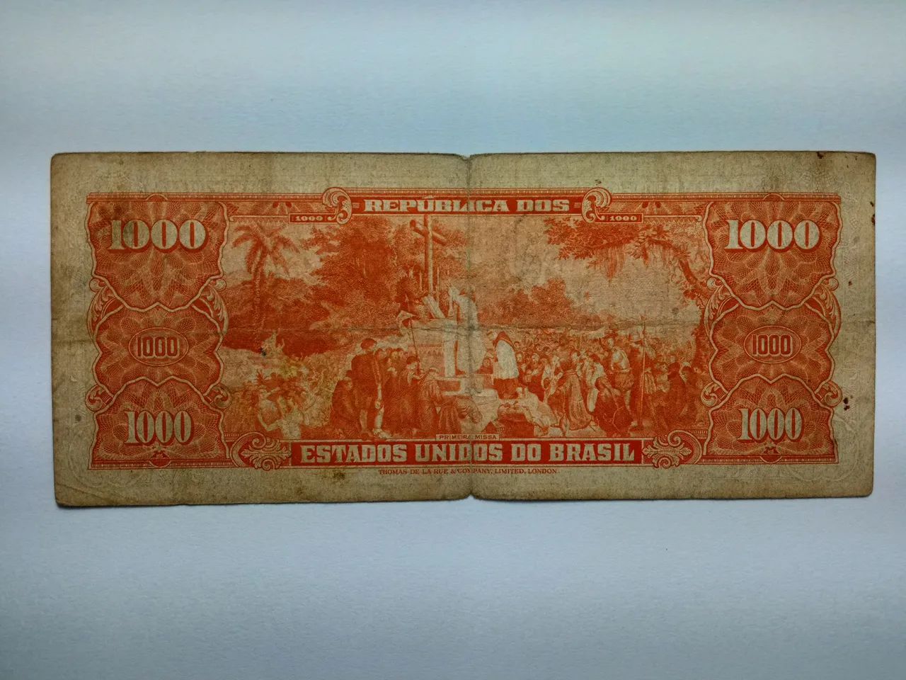 Cédula Rara 1000 Cruzeiros 1940/1950 - Pedro Álvares Cabral - República dos EUA do Brasil - Foto 2