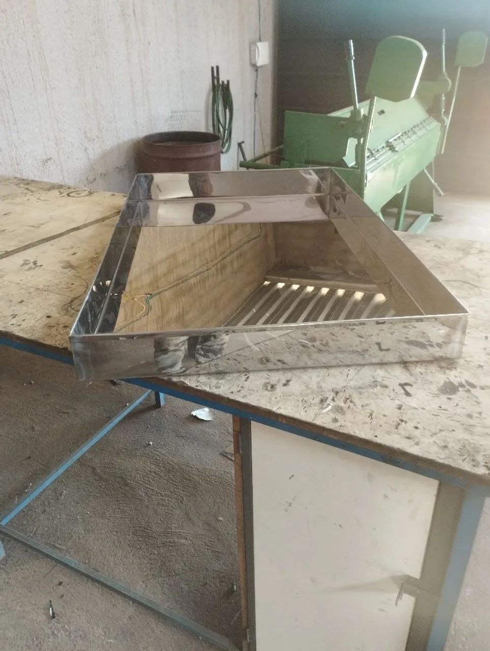 Bandeja de aço inox para comércio, açougue padaria 