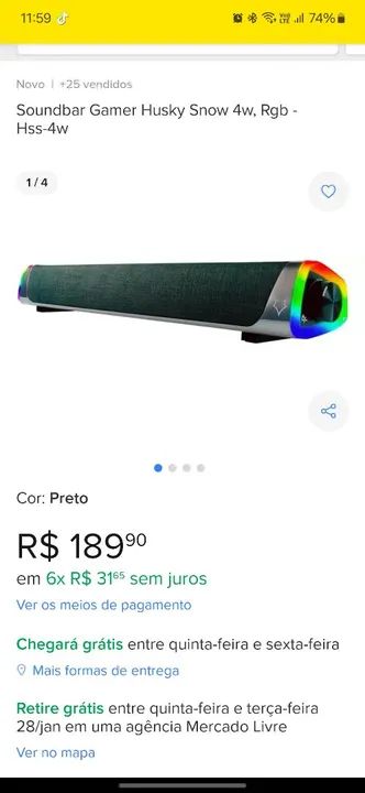 Soundbar Husky Snow 4W - Alta potência e som envolvente - Foto 6