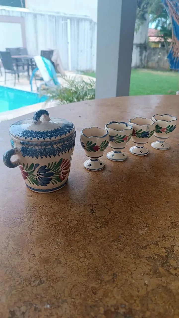 Conjunto Francês Antigo HB Quimper - Cerâmica Artesanal Pintada à Mão - Foto 2