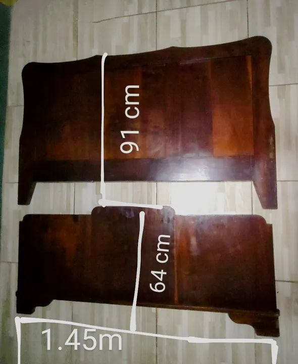 Cama de casal ANTIGA em Imbuia maciça, da Década 1940 SEM estrado - Foto 2