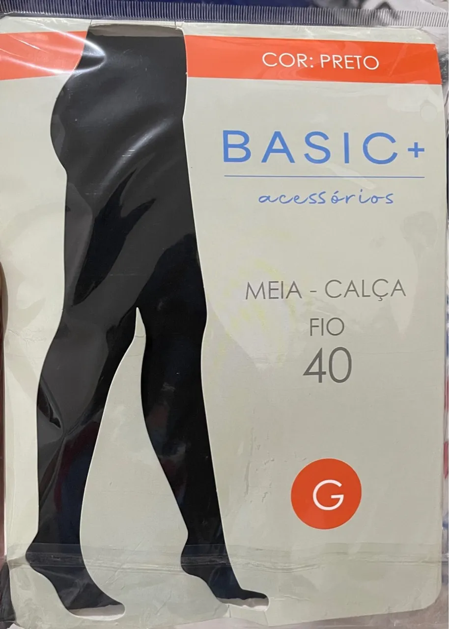 Meia Calça Fio 40 Preta - Basic +