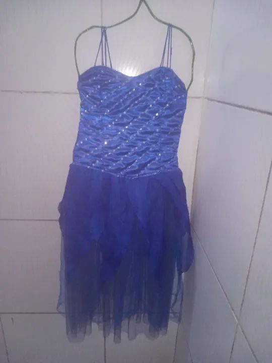 Vestidode Carnaval Azul Feminino M 