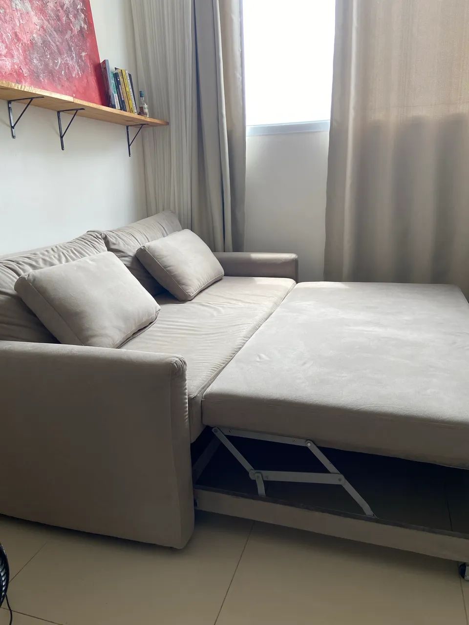 Sofá Cama Cinza - Veludo  - Foto 3