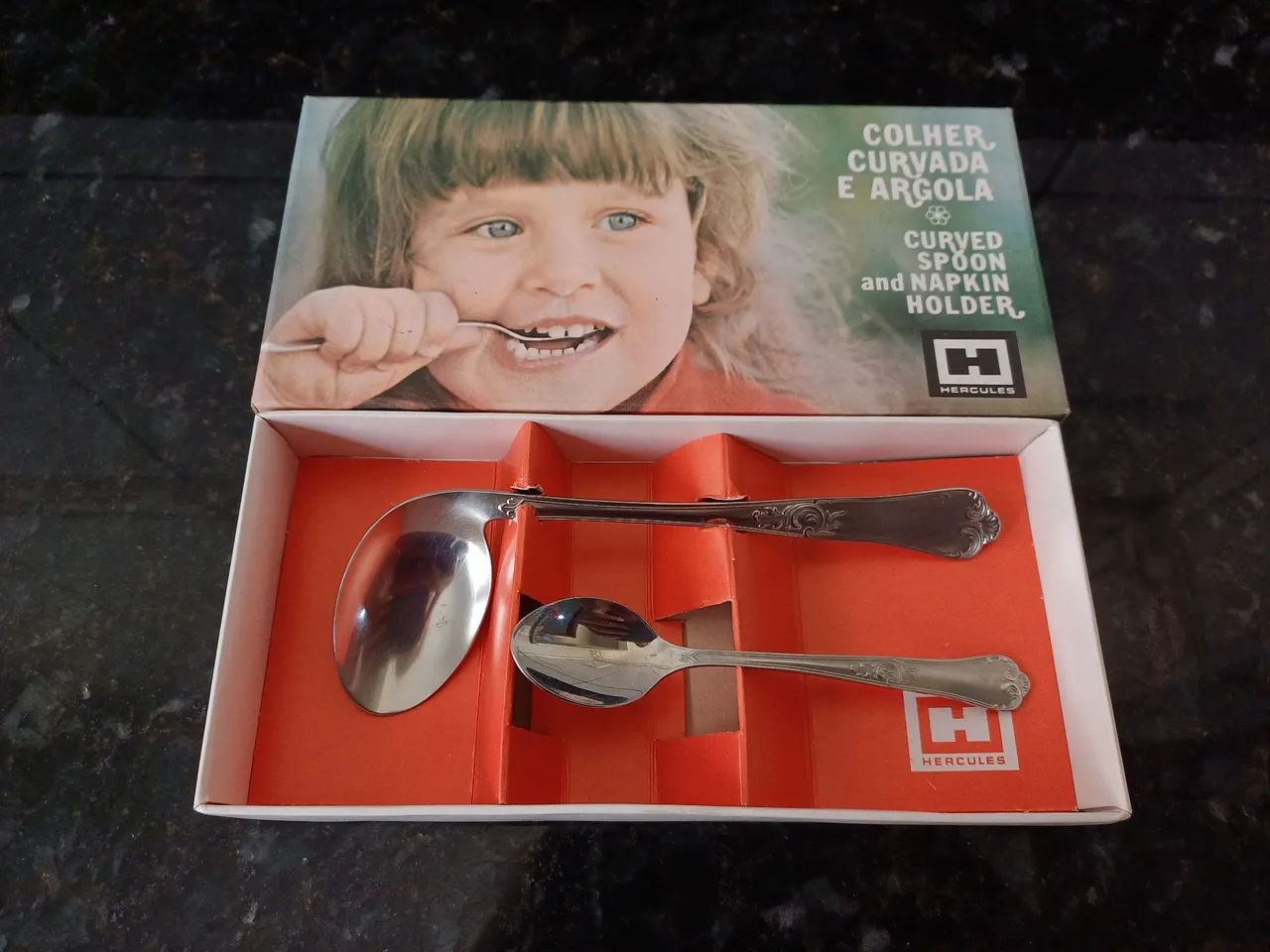 Colher Curvada Infantil e Colher Café Hércules 