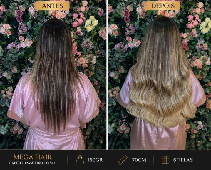 mega hair humano micro screen 70cm 150g - Foto 4