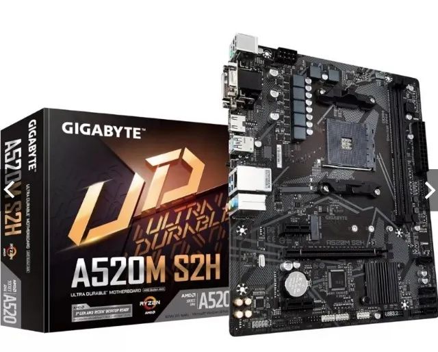 Placa Mãe Gigabyte A520M S2H DDR4, AMD, AM4 Nova 