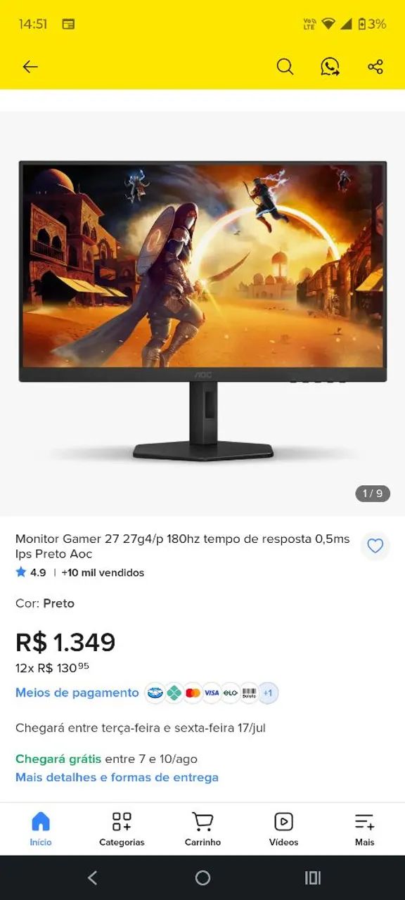 Monitor Gamer 27 180hz IPS - Foto 2