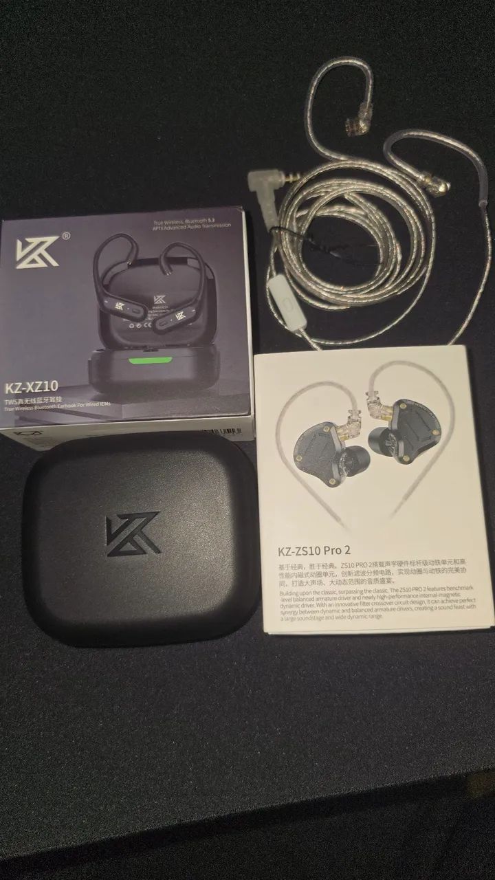 Fone Gamer Bluetooth KZ ZS10 Pro 2 + Adaptador Sem Fio AZ10 - Novo - Foto 5