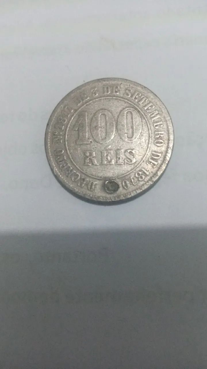 Moeda 100 réis 1871 e 1000 réis 1927 - Foto 2