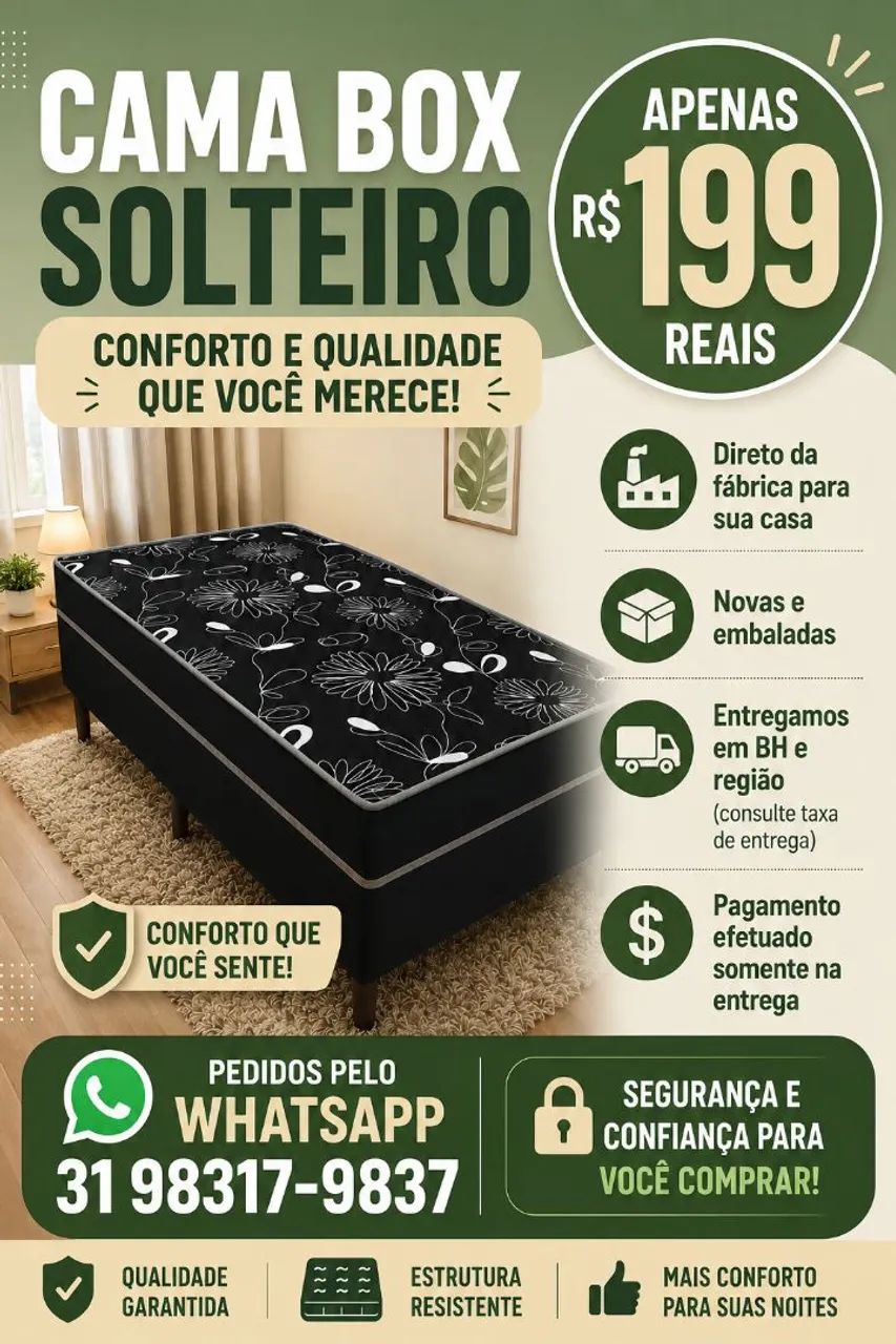 CAMA BOX SOLTEIRO 