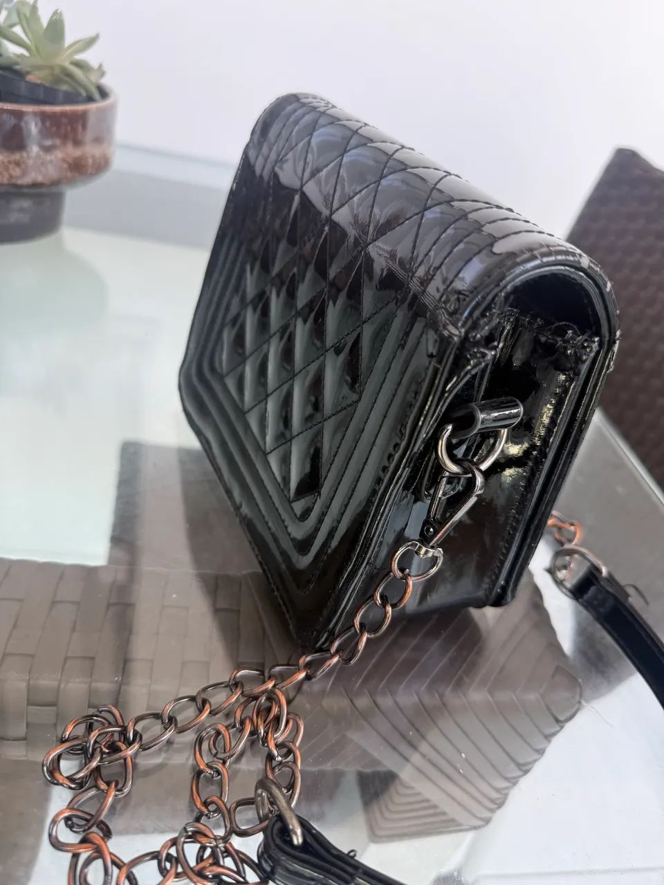 Bolsa preta alça corrente transversal  - Foto 3