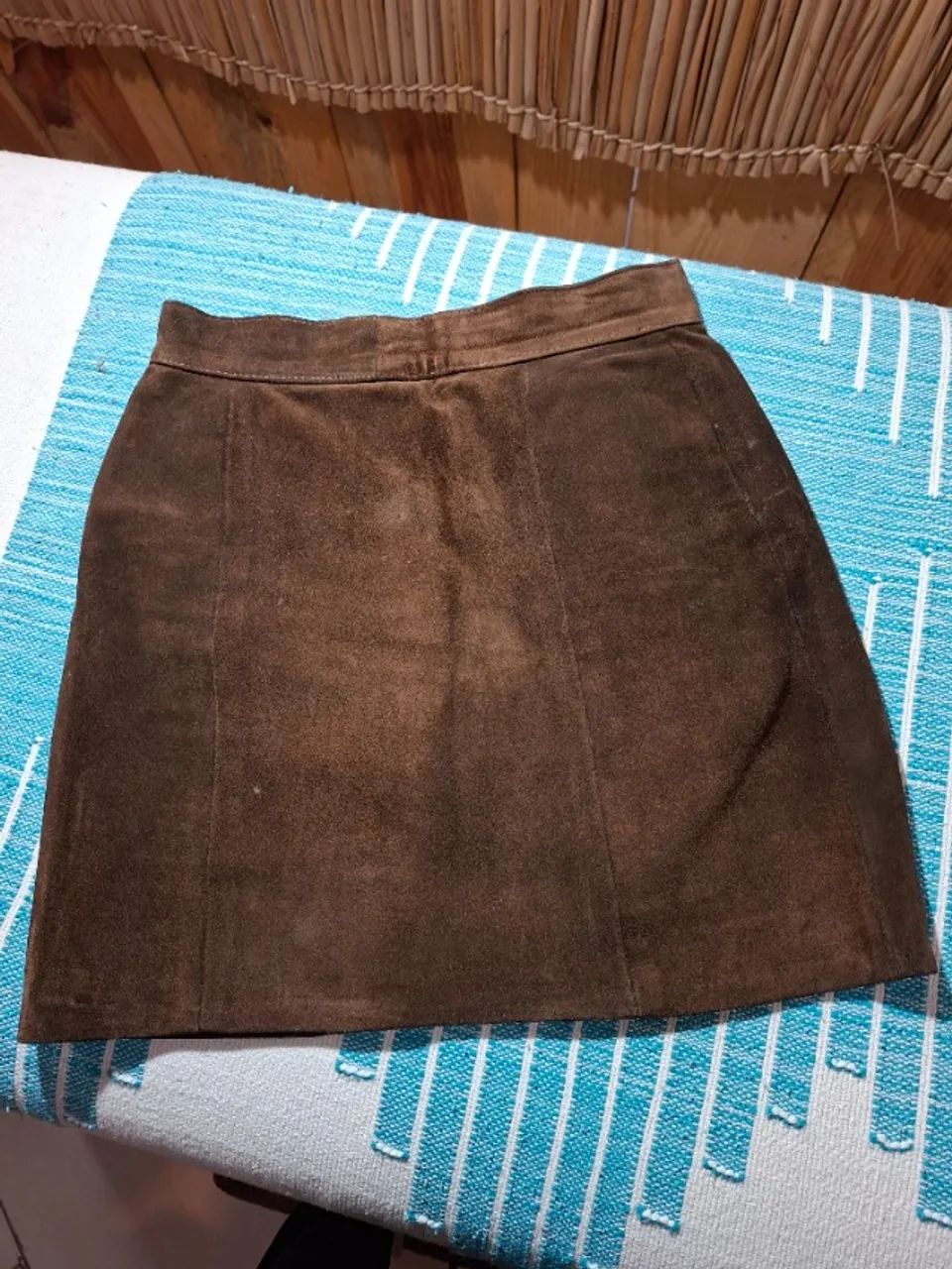 Saia de couro de antílope legítimo,  tamanho 36 - Foto 4