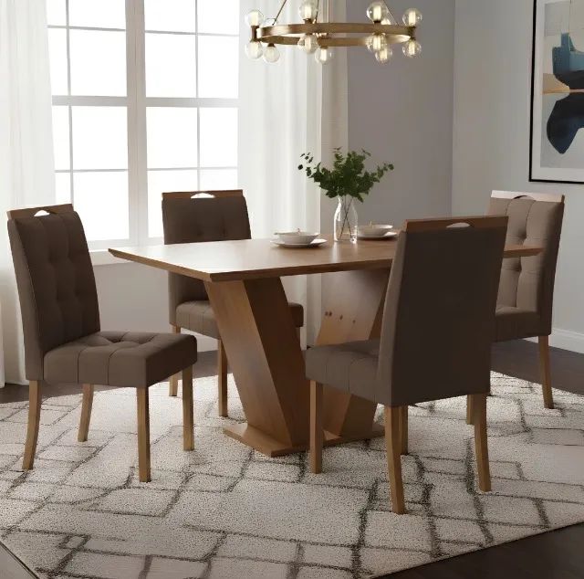 Conjunto de Jantar Verona Lux 4 Lugares