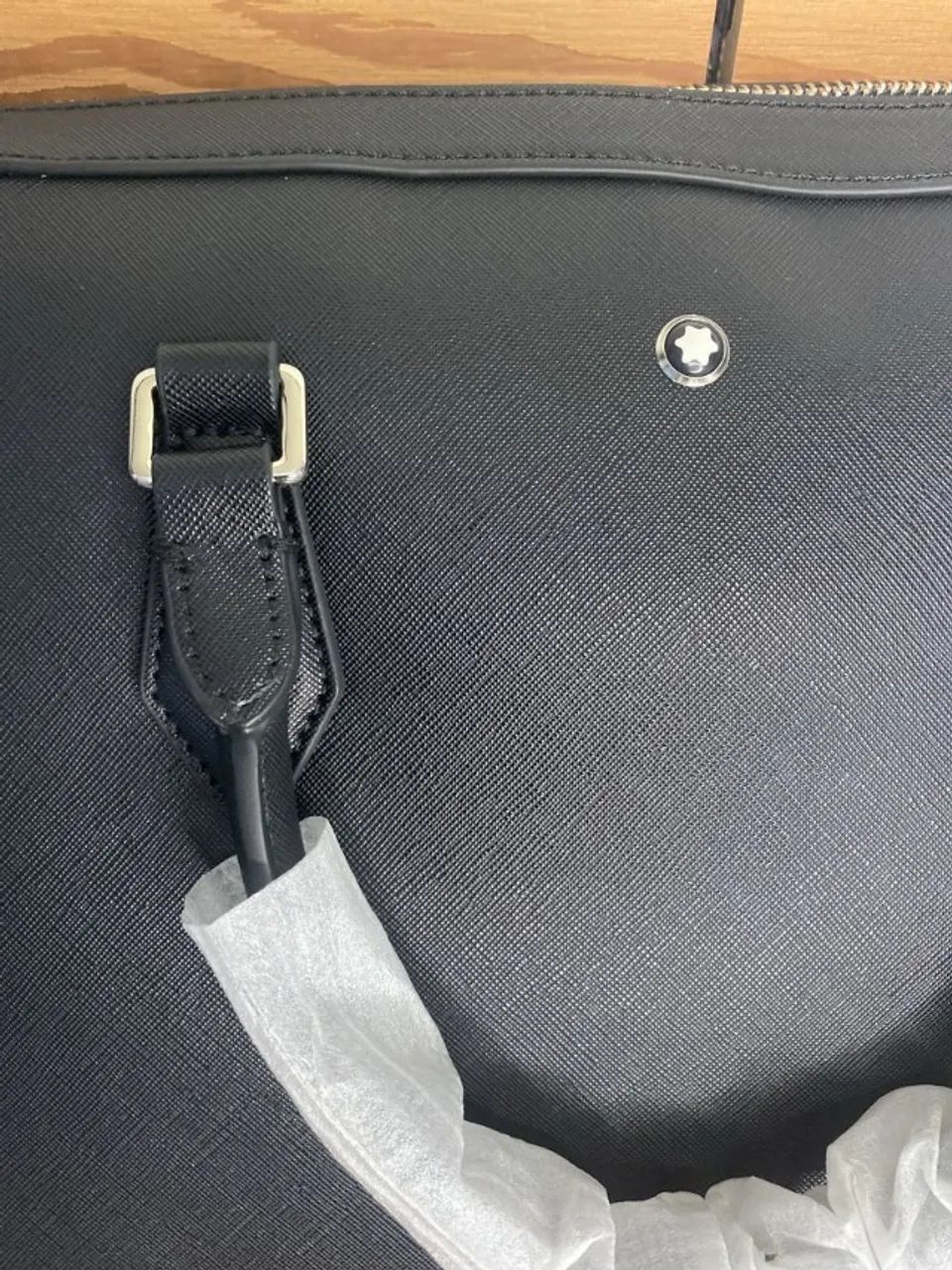 bolsa pasta masculina montblanc preta - Foto 3