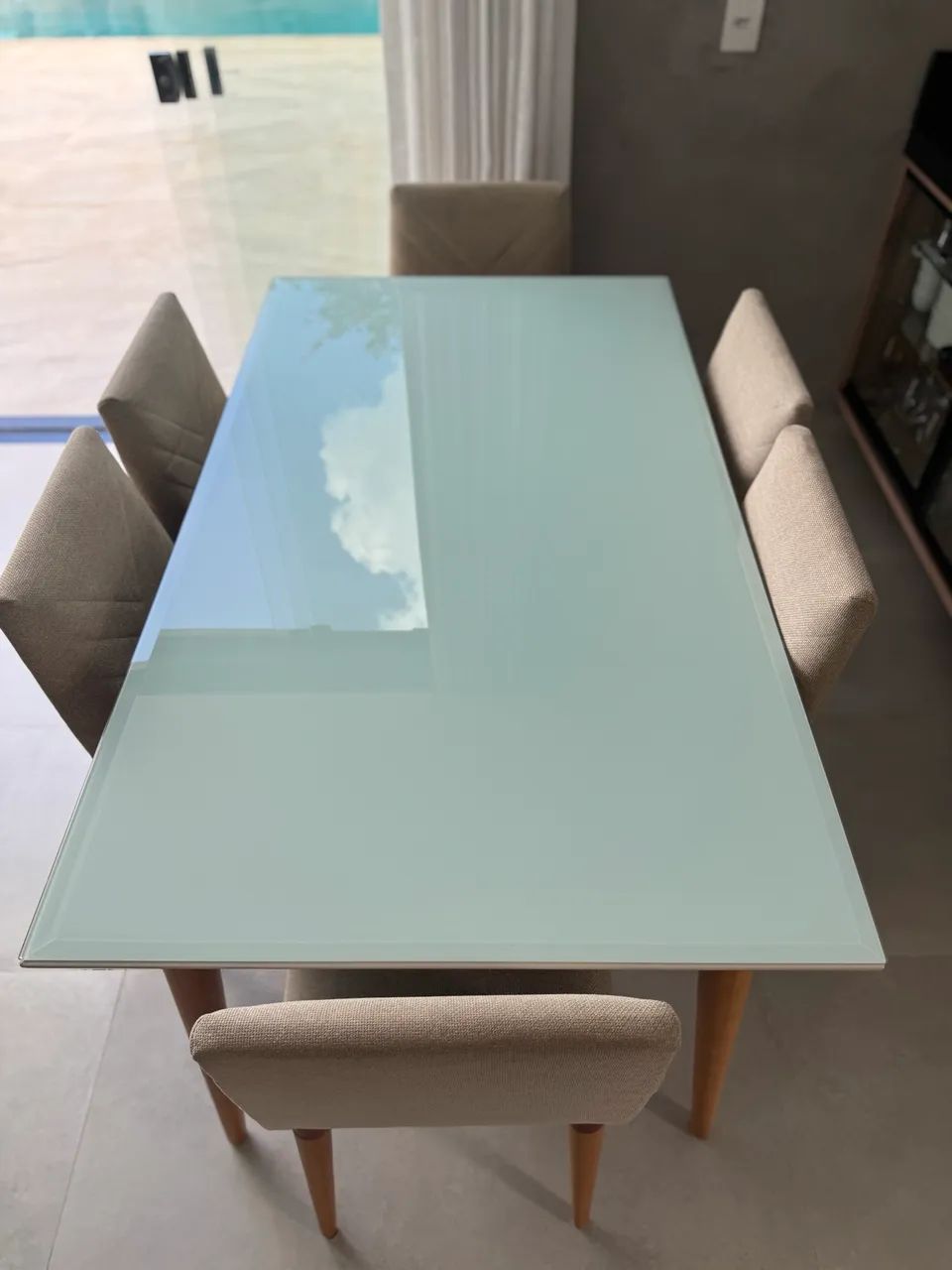 Mesa de vidro com 6 cadeiras - Foto 2