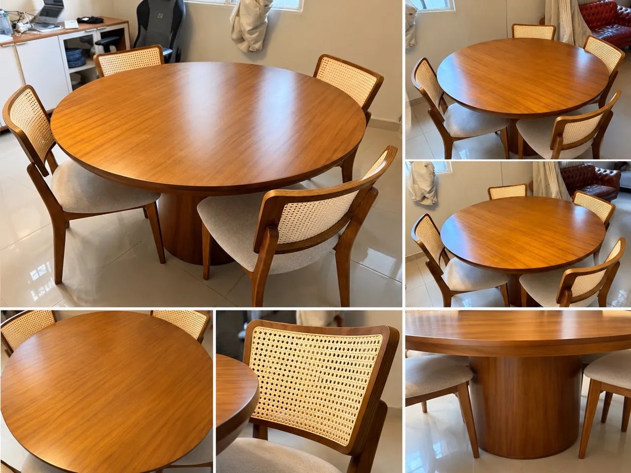 Mesa de Jantar Redonda com 4 Cadeiras - Design Moderno e Sofisticado - Foto 2