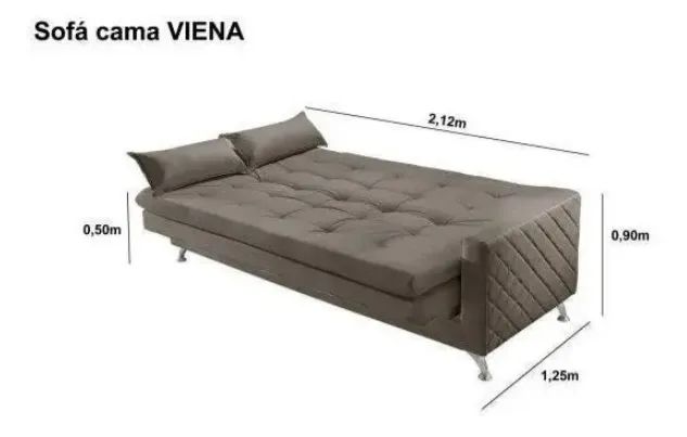 Sofá Cama 3 Lugares Viena Ref 11 - USADO EM ÓTIMO  - Foto 4