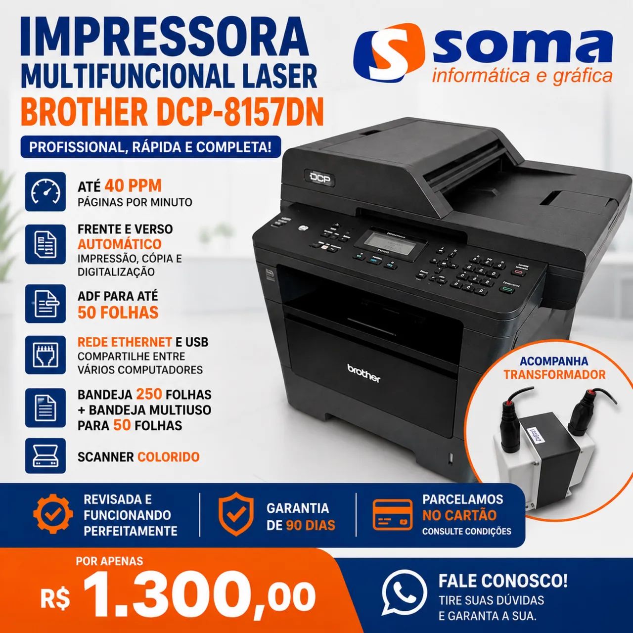 Multifuncional Brother copiadora é impressora laser