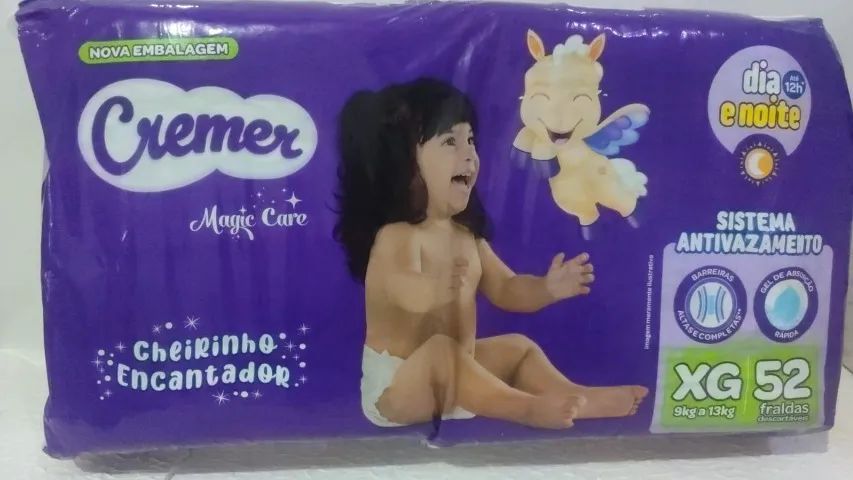 FRALDA CREMER MAGIC CARE XG ? ? Pacote com 52 fraldas