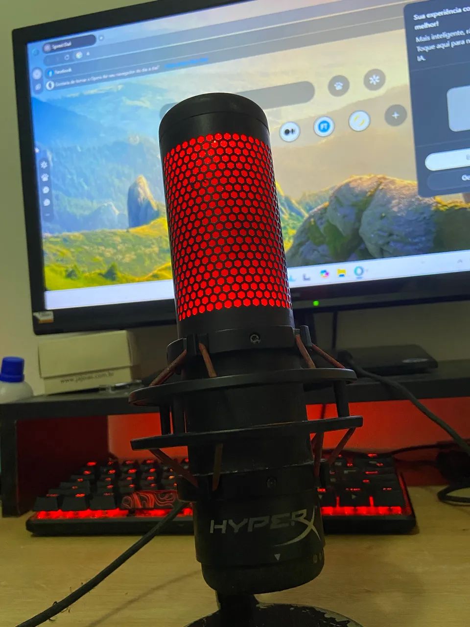 Microfone Condensador Gamer HyperX QuadCast USB