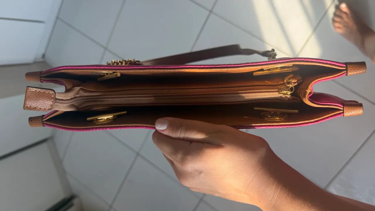 Bolsa Mônica Sanches Rosa Média - Foto 3