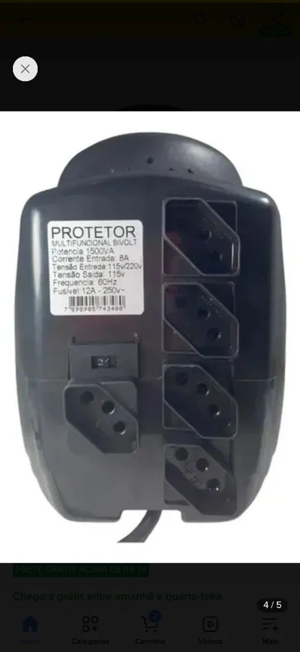 Estabilizador Protetor multifuncional eletronico
