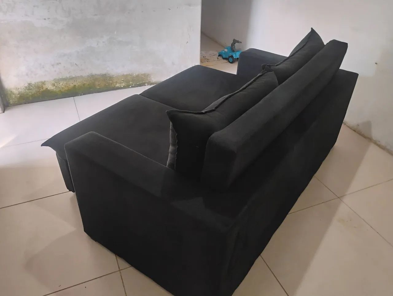 Sofá retrátil 1,80m preto  - Foto 3