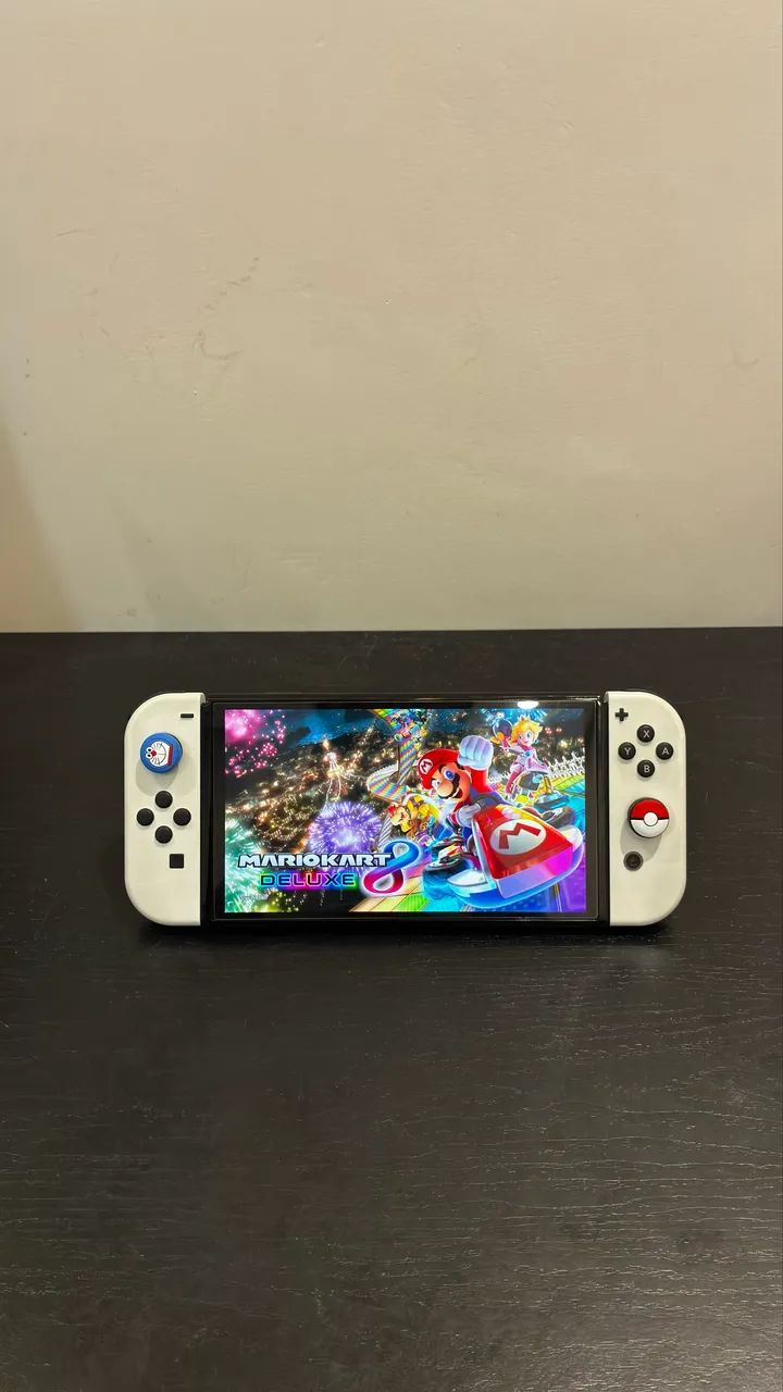 ? NINTENDO SWITCH OLED BRANCO DESBLOQUEADO - KIT COMPLETO