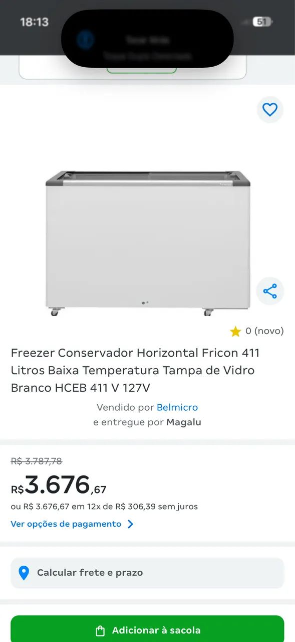 Freezer Horizontal Expositor HCEB 411 220v - Geladeiras e Freezers
