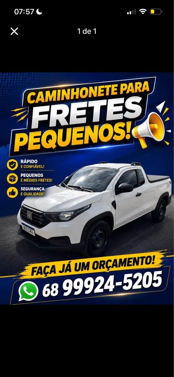 Faço frete ?> número pra ligação *